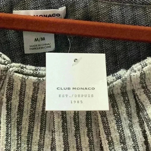 Club Monaco One-Shoulder Striped Ruffle Top Size M - Picture 7 of 8